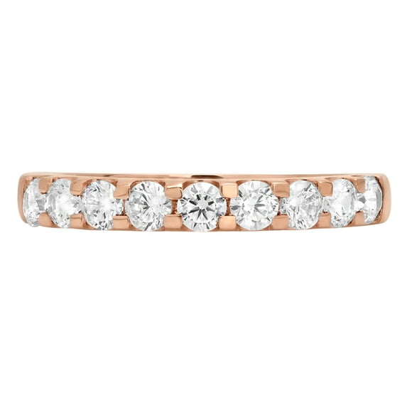 0.63 ctw Wedding Band for Women - 18K Rose Gold White Sapphire Stackable Eternity Ring