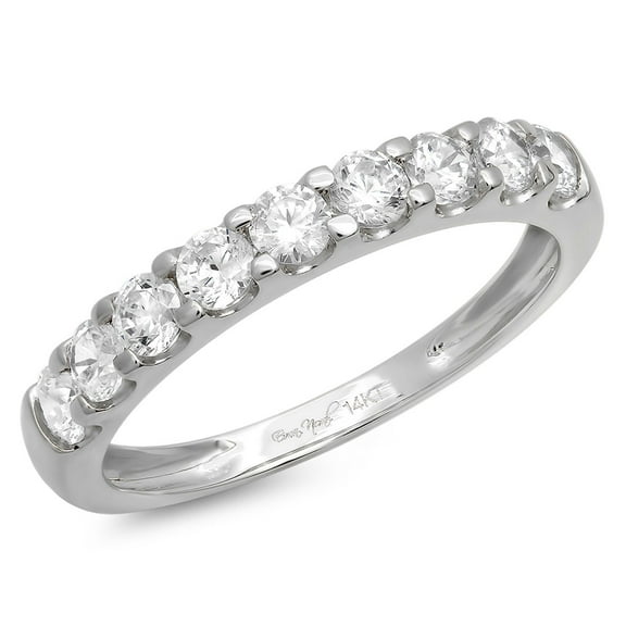 0.63 ctw Wedding Band for Women - 18K White Gold Moissanite Stackable Eternity Ring