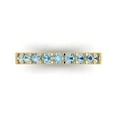 thumbnail image 1 of 0.63 ctw Wedding Band for Women - 18K Yellow Gold Natural Swiss Blue Topaz Stackable Eternity Ring, 1 of 6