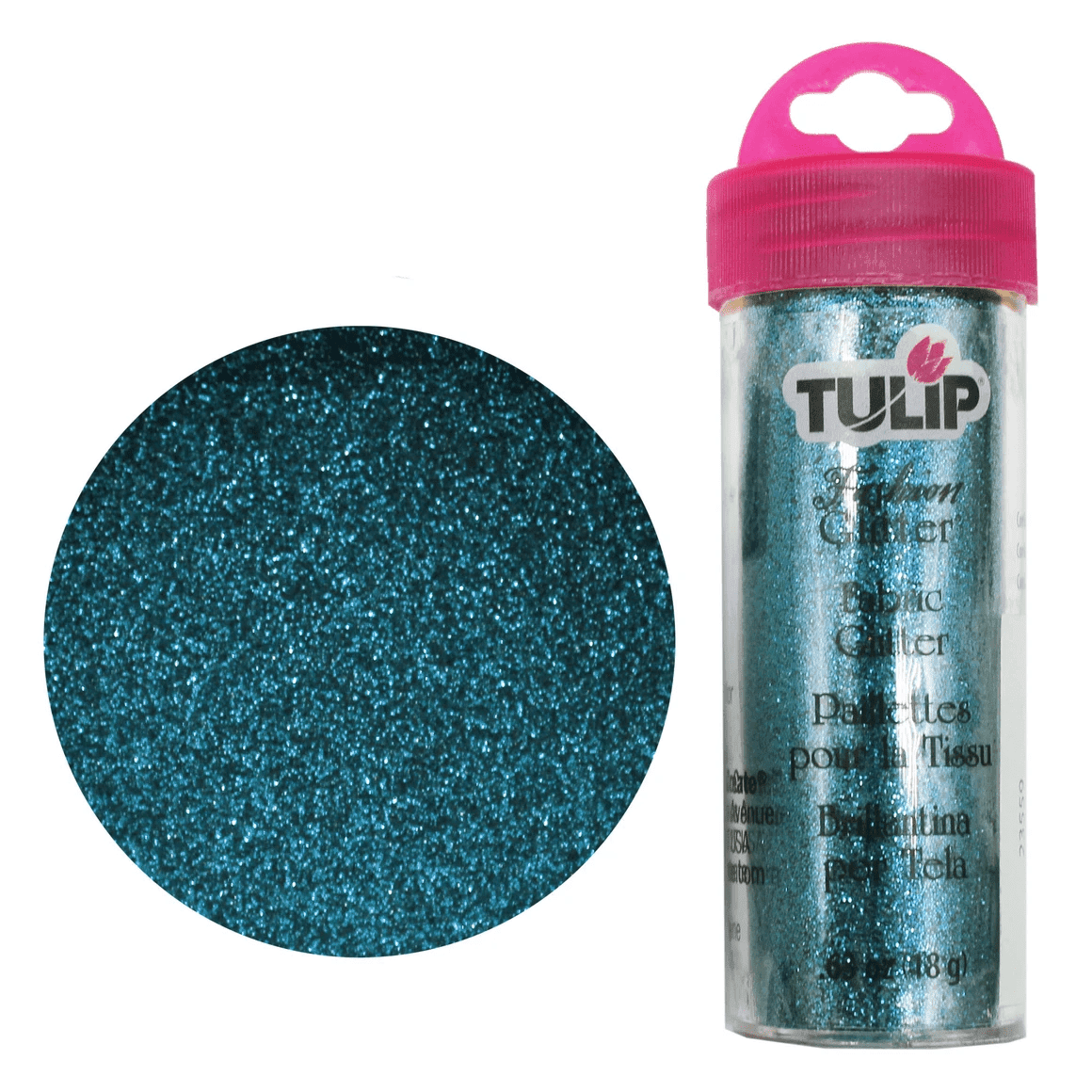 0.63 oz Turquoise Fabric Glitter, Add Sparkle to Fabrics, High Quality, Vibrant Color, Easy Application for DIY, Crafts, Fashion, Costumes, Ideal for Crafters, Artists, Custom Projects
