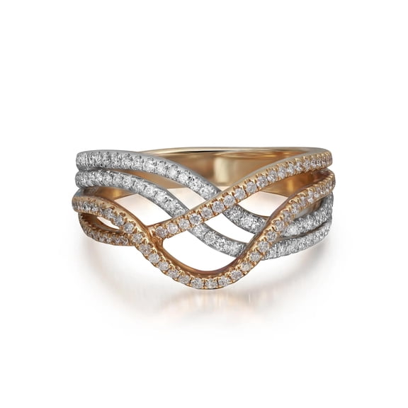 0.63Ctw Prong Set Round Diamond Ladies Cocktail Ring 14K Yellow Gold Size 7.5