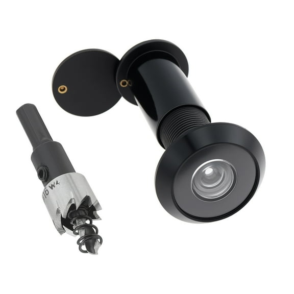 0.63inch 200 Degree Door Viewer Peephole Drill Bit Set for 1.33inch to 2.3inch Door Thickness Home / Office / Hotel with Rotating Privacy Cover, HD Optical Glass Lens Security Peek Peep Holes