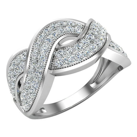 0.65 CT TW Intertwined Anniversary Diamond Band Ring 14K White Gold (G,SI)