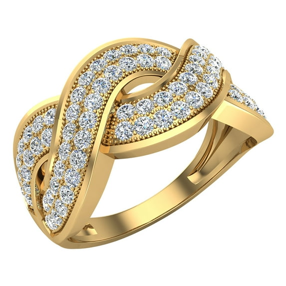 0.65 CT TW Intertwined Anniversary Diamond Band Ring 18K Gold (G,VS)