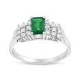 thumbnail image 1 of 0.65 CTW Diamond & Emerald Ring, 14K White Gold - Size 7, 1 of 1