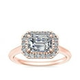 thumbnail image 1 of 0.65 Carat Brilliant Emerald Cut Real Diamond Elegant Halo Wedding Ring for Women Solid 14K Rose Gold Size 10, 1 of 8