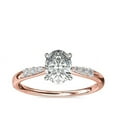 thumbnail image 1 of 0.65 Carat Brilliant Oval Cut Natural Diamond Elegant Solitaire with Accents Wedding Ring for her in Solid 14K Rose Gold Size 9.5, 1 of 6