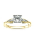 thumbnail image 1 of 0.65 Carat Brilliant Princess Cut Natural Diamond Solitaire with Accents Beautiful Ring for Engagement Solid 14K Yellow Gold Size 9, 1 of 6
