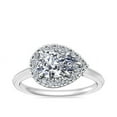 thumbnail image 1 of 0.65 Carat Color F-G, Clarity VS1, Pear Cut Natural Diamond Unique Halo Ring for Anniversary & Wedding Solid 18K White Gold Size 4, 1 of 8