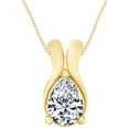 thumbnail image 1 of AFFY 0.65 Carat (Ctw) Pear Shape White Natural Diamond Solitaire Pendant Necklace In 14k Solid Yellow Gold, 1 of 1