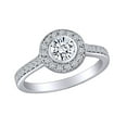 thumbnail image 1 of AFFY 0.65 Carat (Ctw) Round Shape White Natural Diamond Halo Cluster Engagement Ring In 14k Solid White Gold Ring Size-10, 1 of 1