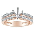 thumbnail image 1 of AFFY 0.65 Carat (Ctw) Round Shape White Natural Diamond Two Row Semi Mount Engagement Ring In 14k Solid Rose Gold Ring Size-6, 1 of 1
