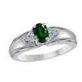 thumbnail image 1 of 0.65 Carat Diamond And Oval Shape Gemstone Ring In 10K Solid White Gold, 1 of 1