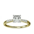 thumbnail image 1 of 0.65 Carat Excellent Asscher Cut Real Diamond New Design Solitaire with Accents Ring for Wedding and Engagement Solid 14K Yellow Gold Size 11, 1 of 6