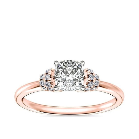 0.65 Carat Excellent Cushion Cut Natural Diamond Beautiful Solitaire Bridal Ring for Bride Solid 18K Rose Gold Size 5