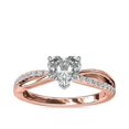 thumbnail image 1 of 0.65 Carat Excellent Heart Cut Natural Diamond Beautiful Solitaire with Accents Bridal Ring for Bride Solid 14K Rose Gold Size 5, 1 of 6