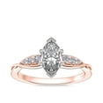 thumbnail image 1 of 0.65 Carat Excellent Marquise Cut Natural Diamond Beautiful Solitaire with Accents Bridal Ring for Bride Solid 18K Rose Gold Size 5, 1 of 6