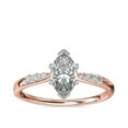 thumbnail image 1 of 0.65 Carat Excellent Marquise Cut Natural Diamond Solitaire with Accents Beautiful Ring for Anniversary Solid 18K Rose Gold Size 4.5, 1 of 6