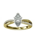 thumbnail image 1 of 0.65 Carat Excellent Marquise Shape Genuine Diamond Latest Design Solitaire with Accents Engagement Ring for Ladies Solid 18K Yellow Gold Size 7.5, 1 of 6