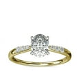 thumbnail image 1 of 0.65 Carat Excellent Oval Shape Genuine Diamond Latest Design Solitaire with Accents Engagement Ring for Ladies Solid 18K Yellow Gold Size 7.5, 1 of 6
