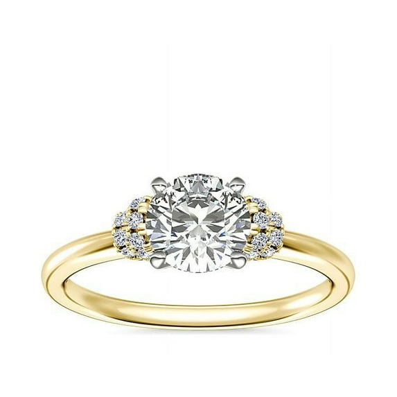 0.65 Carat Excellent Round Cut Real Diamond New Design Solitaire Ring for Wedding Solid 18K Yellow Gold Size 11