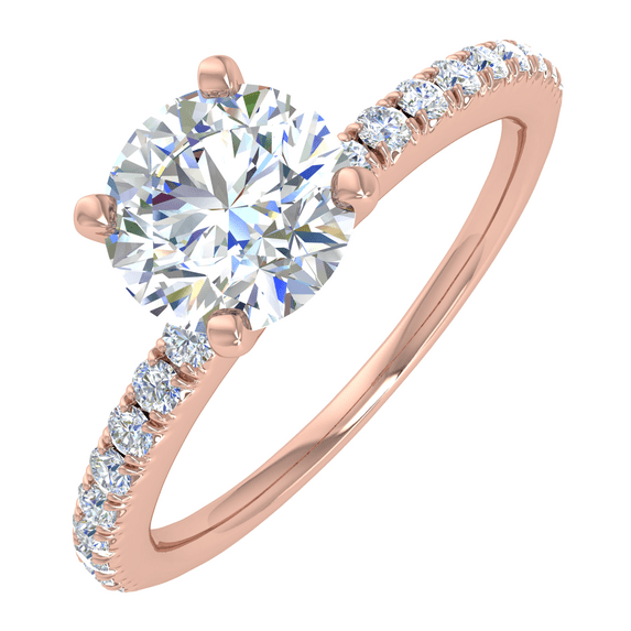 0.65 Carat Prong Set Solitaire Diamond Engagement Ring Band in 14K Rose Gold (Ring Size 9.25)
