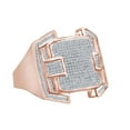 thumbnail image 1 of AFFY 0.65 Carat Round White Natural Diamond Cluster Anniversary Ring 14K Rose Gold Over Sterling Silver Ring Size-13, 1 of 1