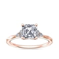 thumbnail image 1 of 0.65 Ct Asscher Cut Natural Diamond Stylish Halo Ring for Anniversary Solid 14K Rose Gold Size 4, 1 of 8