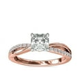 thumbnail image 1 of 0.65 Ct Brilliant Asscher Shape Genuine Diamond Sparkle Halo Ring for Engagement and Wedding in Solid 18K Rose Gold Size 6.5, 1 of 6