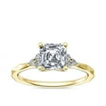 thumbnail image 1 of 0.65 Ct Brilliant Asscher Shape Halo Genuine Diamond Beautiful Wedding Ring for her Solid 18K Yellow Gold Size 7, 1 of 8