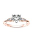 thumbnail image 1 of 0.65 Ct Brilliant Heart Cut Natural Diamond Heart Solitaire with Accents Engagement Ring for her Solid 14K Rose Gold Size 5.5, 1 of 6