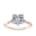 thumbnail image 1 of 0.65 Ct Brilliant Heart Shape Genuine Diamond Sparkle Ring for Engagement and Wedding in Solid 18K Rose Gold Size 6.5, 1 of 8