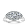 thumbnail image 1 of 0.65 Ct Brilliant Marquise Cut Natural Diamond Accents Elegant Ring for Women Solid 18K White Gold Size 6, 1 of 8