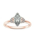 thumbnail image 1 of 0.65 Ct Brilliant Marquise Shape Genuine Diamond Sparkle Ring for Engagement and Wedding in Solid 18K Rose Gold Size 6.5, 1 of 6