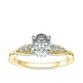 thumbnail image 1 of 0.65 Ct Brilliant Oval Cut Genuine Diamond Sparkle Solitaire with Accents Engagement Ring for Women Solid 14K Yellow Gold Size 6.5, 1 of 6