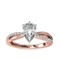 thumbnail image 1 of 0.65 Ct Brilliant Pear Cut Natural Diamond Pear Solitaire with Accents Engagement Ring for her Solid 18K Rose Gold Size 5.5, 1 of 6