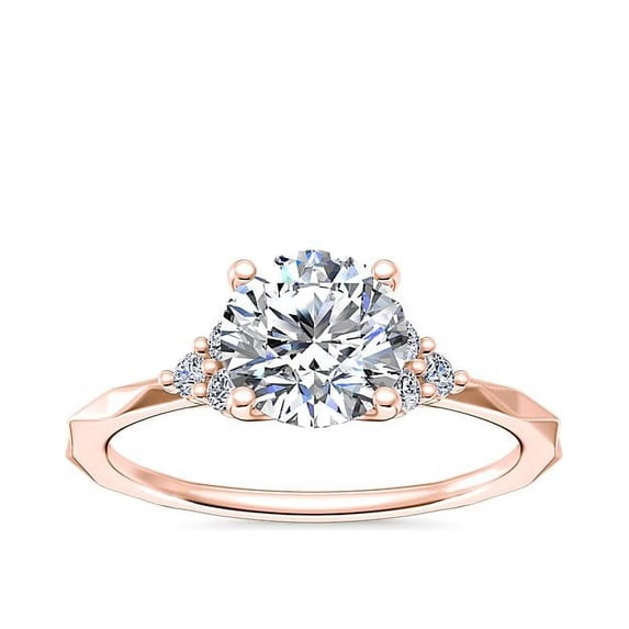 0.65 Ct Brilliant Round Cut Natural Diamond Radiant Halo Engagement Ring for her Solid 18K Rose Gold Size 5.5