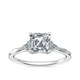 thumbnail image 1 of 0.65 Ct Clarity VS1 Color F-G Asscher Natural Diamond Stunning Halo Engagement Ring for Womene Solid 14K White Gold Size 7.5, 1 of 8