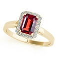 thumbnail image 1 of 0.65 Ct. Emerald Cut Created Ruby & Diamond Engagement Ring -10k Gold, 1 of 4