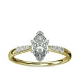 thumbnail image 1 of 0.65 Ct Marquise Cut Genuine Diamond Solitaire with Accents Wonderful Ring for Ladies Solid 18K Yellow Gold Size 10.5, 1 of 6