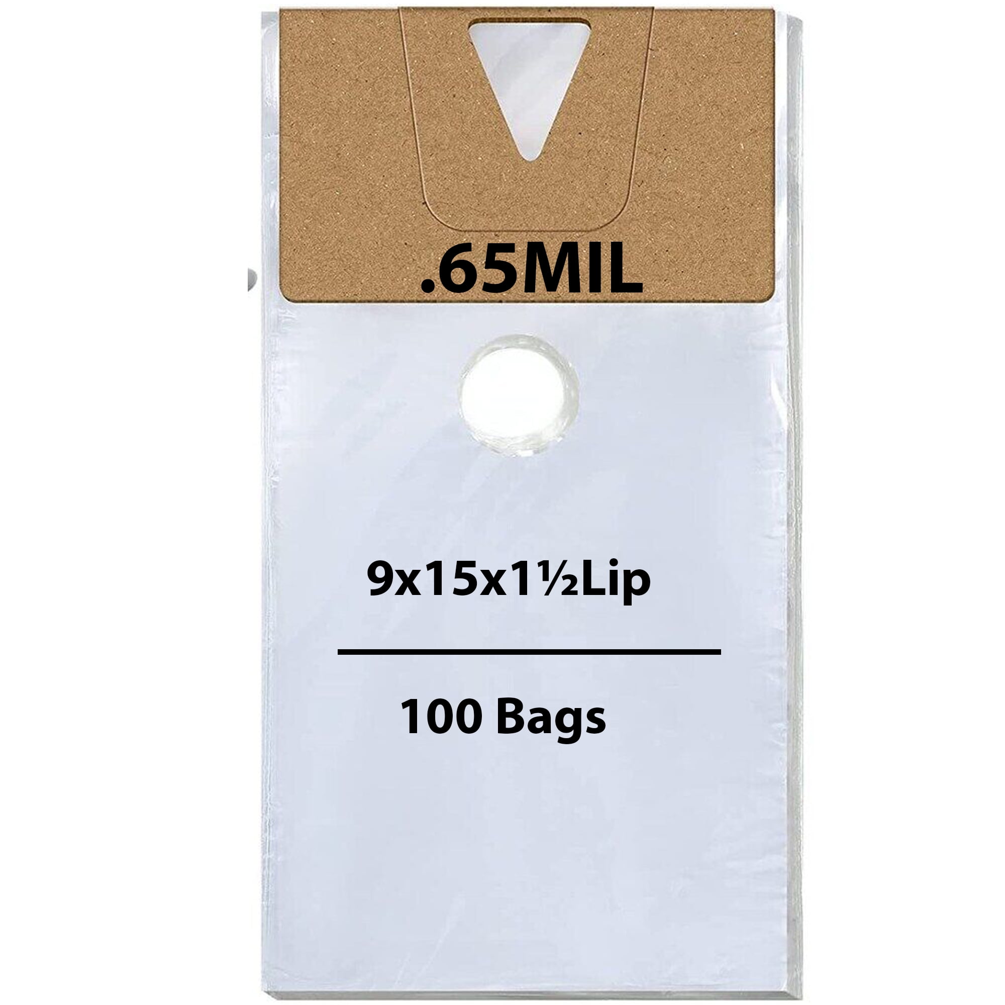 0.65 Mil Clear Plastic Door Doorknob Bags 9x15x1½ Lip & (100 Bags)
