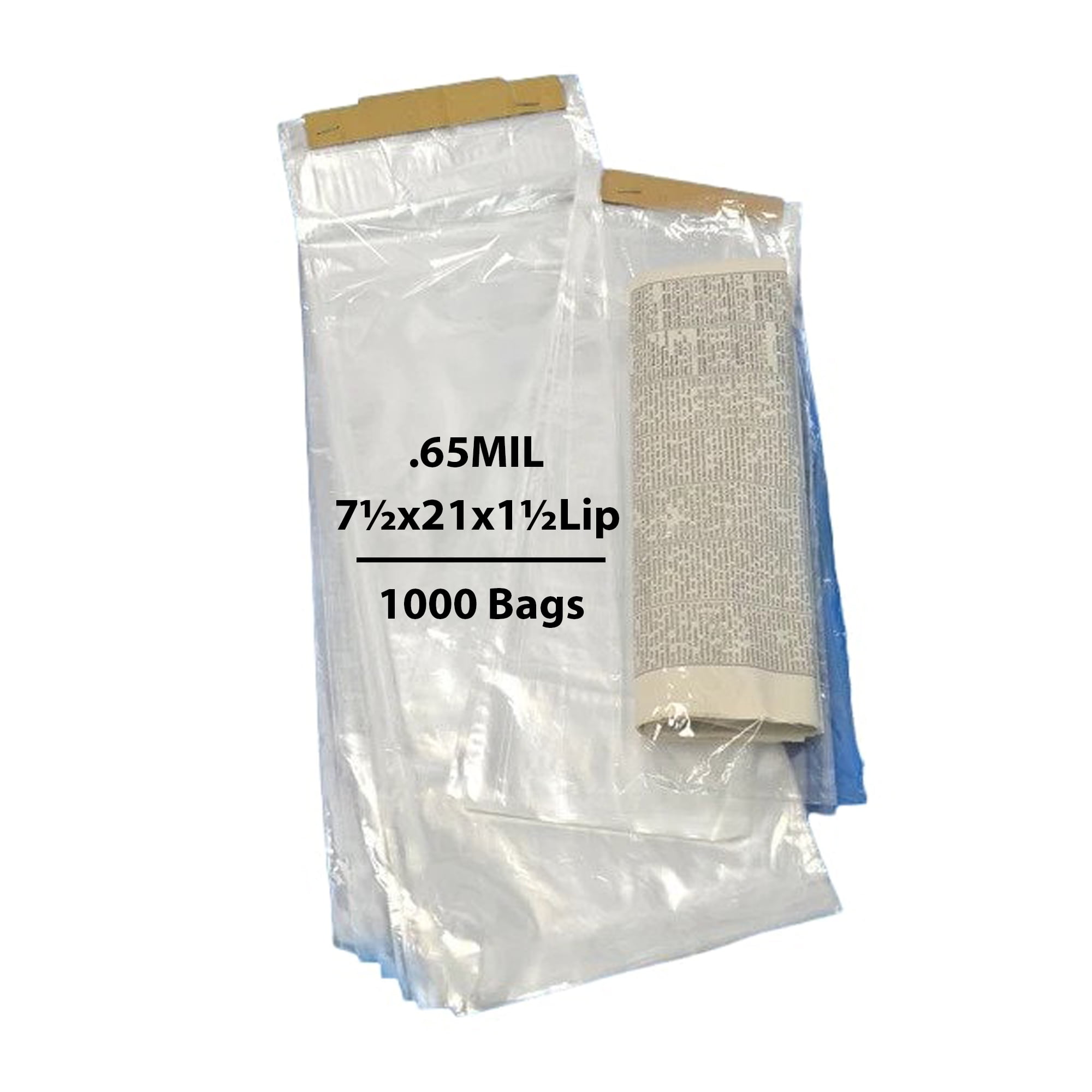 0.65 Mil Heavy Duty Clear LDPE Newspaper Bags - 7½ x 21 x 1½ - 100