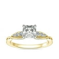 thumbnail image 1 of 0.65 T.C.W Asscher Shape Natural Diamond Latest Design Solitaire with Accents Wedding Ring for Women Solid 18K Yellow Gold Size 8, 1 of 6