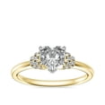 thumbnail image 1 of 0.65 T.C.W Brilliant Heart Cut Natural Diamond Latest Design Solitaire with Accents Engagement Ring for Women Solid 18K Yellow Gold Size 3, 1 of 6
