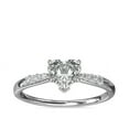 thumbnail image 1 of 0.65 T.C.W Brilliant Heart Cut Natural Diamond Latest Design Solitiare with Accents Engagement Ring for Women Solid 18K White Gold Size 3, 1 of 6