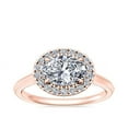 thumbnail image 1 of 0.65 T.C.W Brilliant Oval Cut Natural Diamond Wonderful Halo with Accents Engagement Ring for Women Solid 14K Rose Gold Size 3, 1 of 8