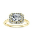 thumbnail image 1 of 0.65 T.C.W Excellent Emerald Cut Natural Diamond Beautiful Halo Wedding Ring for Bride Solid 18K Yellow Gold Size 5, 1 of 8