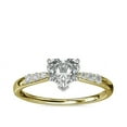 thumbnail image 1 of 0.65 T.C.W Heart Shaped Genuine Diamond Stunning Solitaire with Accents Wedding Ring for Women Solid 14K Yellow Gold Size 3.5, 1 of 6