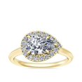 thumbnail image 1 of 0.65 T.C.W Pear Shaped Real Diamond New Design Halo Wedding Ring for Women Solid 18K Yellow Gold Size 3.5, 1 of 8