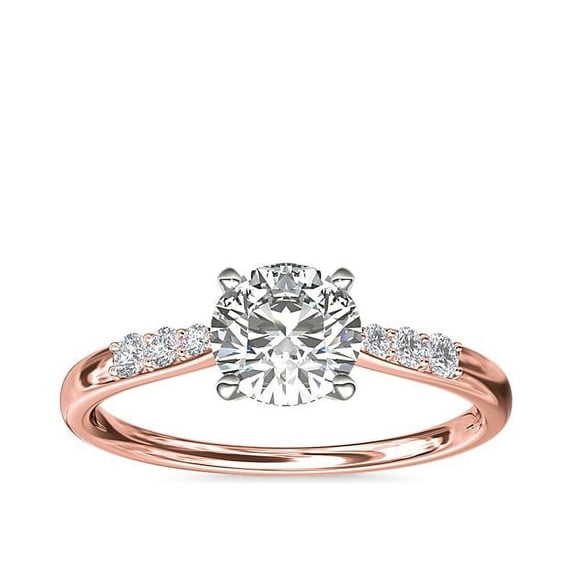 0.65 Ct Round Cut Shinning Solitaire Natural Diamond Anniversary Ring for Women in 14K Rose Gold Size 8 (F-G/VS1) by Diamond-Capitals